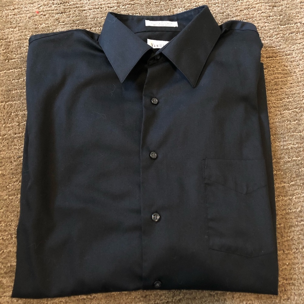 Van-Heusen Black Men’s DressShirt 16 1/2” 34/35 L